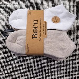 Born Women's No-Show Socks - White & Tan 10 Pairs
